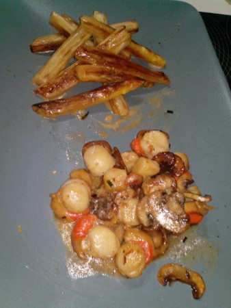 Saint jacques poêlées salsifis