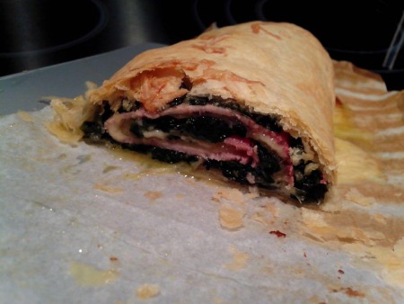 Roulé de jambon épinards