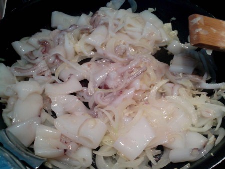 Cuisson d'encornets frais