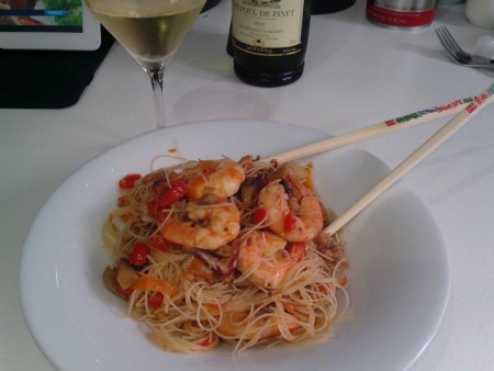 Nouilles chinoises aux crevettes